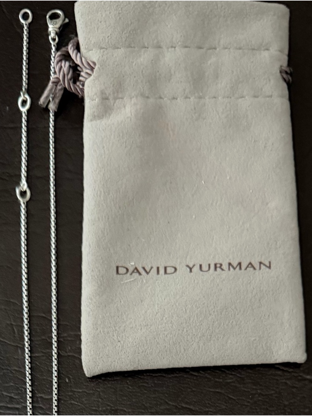 David Yurman Silver T Pendant Necklace with Cable Motif - Picture 4 of 4